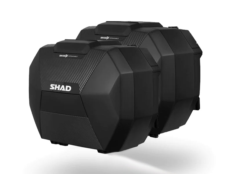 SHAD SH38x Expandable Panniers inc Carbon Covers