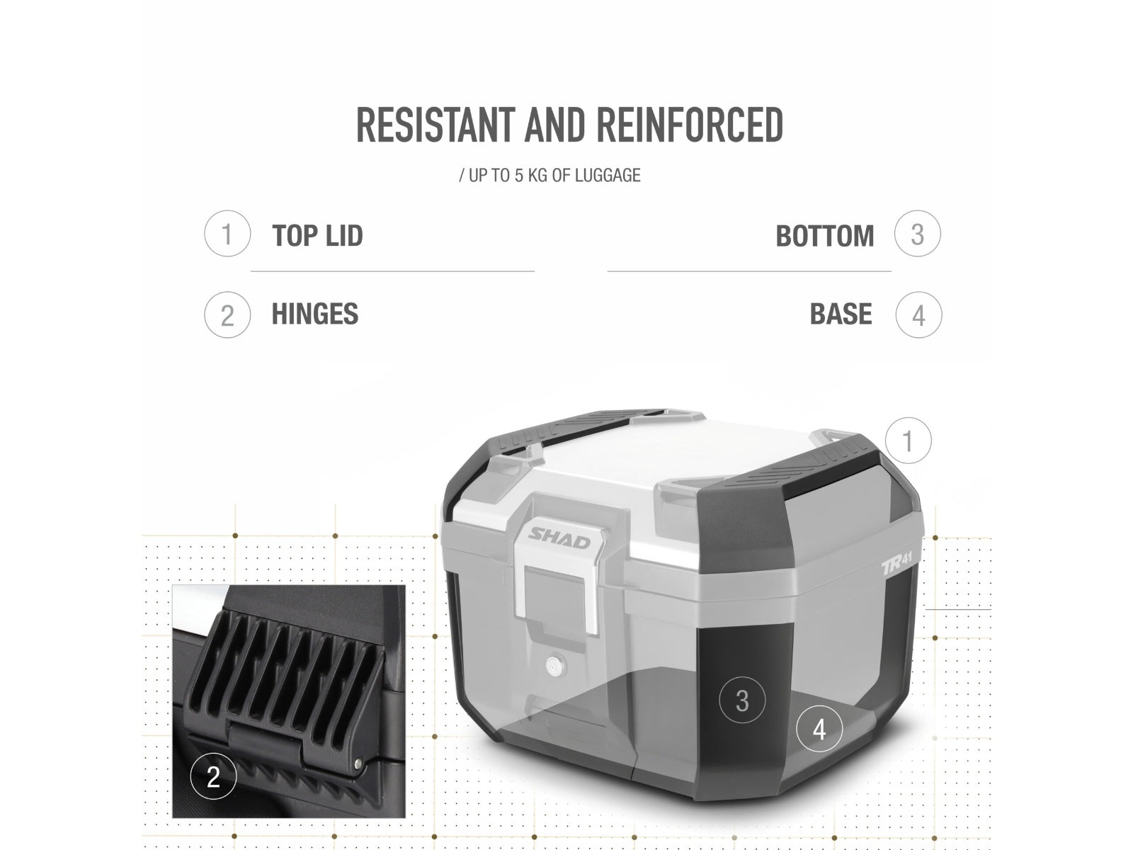 SHAD TR41 Top Box Aluminium - 41 Litre Terra Top Case