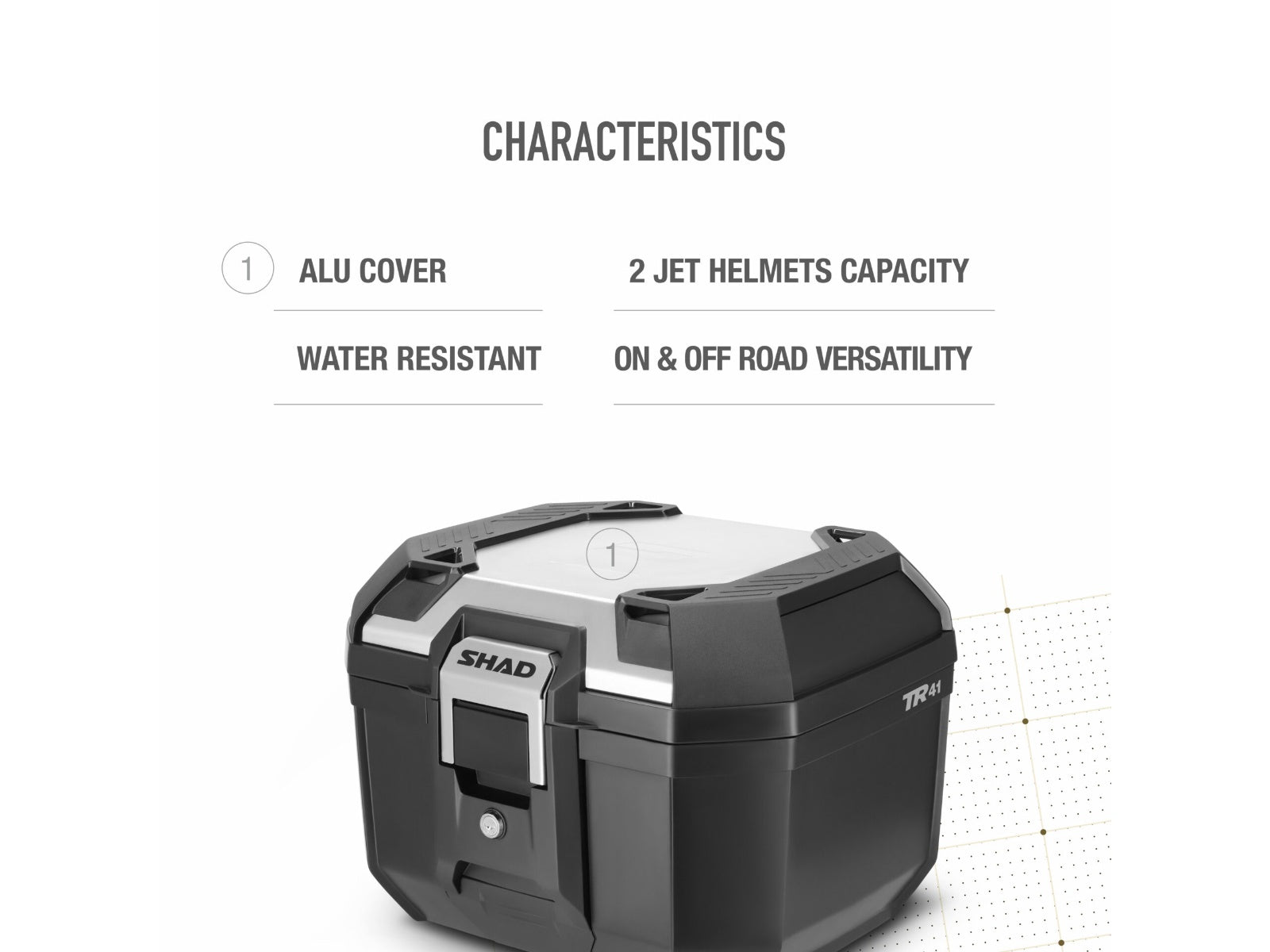 SHAD TR41 Top Box Aluminium - 41 Litre Terra Top Case