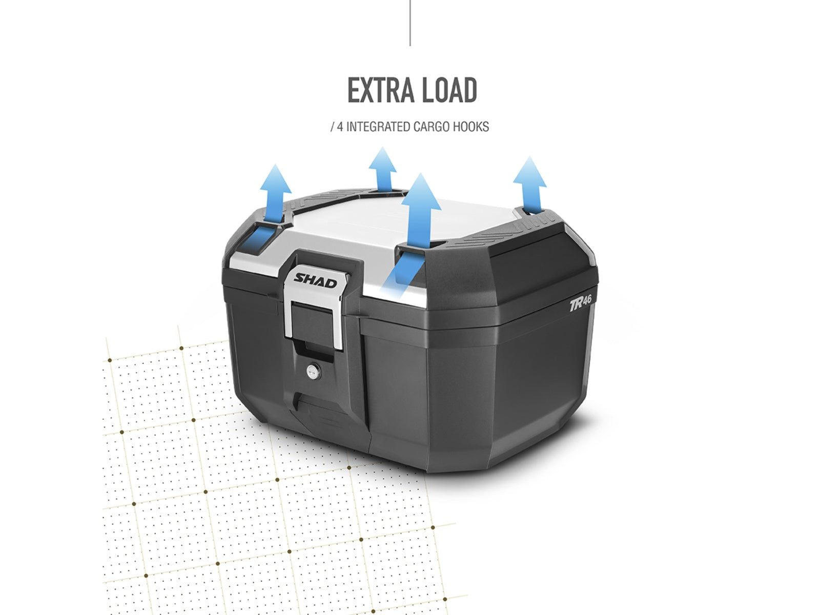 SHAD TR46 Top Box Aluminium - 46 Litre Motorcycle Top Case