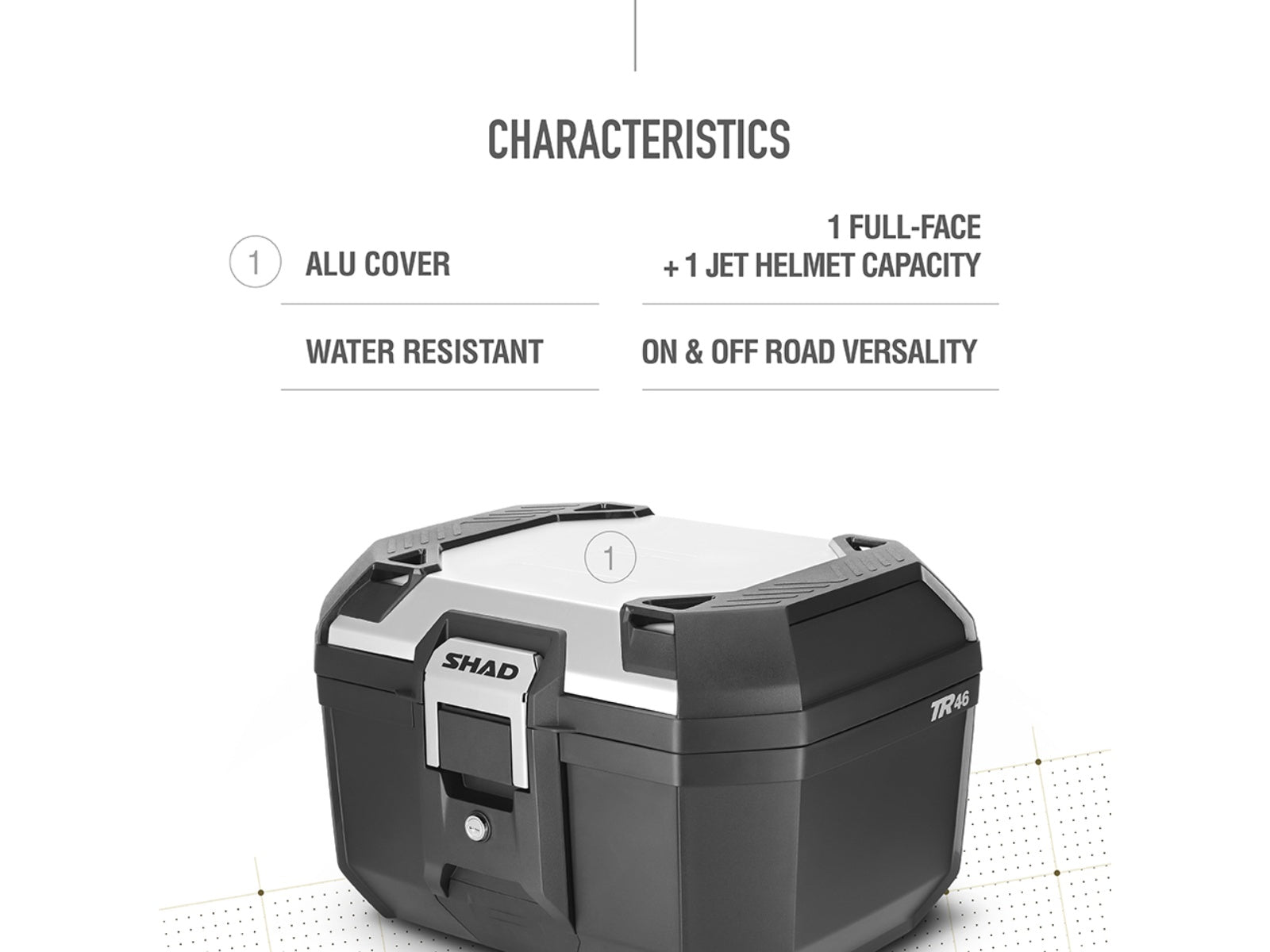 SHAD TR46 Top Box Aluminium - 46 Litre Motorcycle Top Case