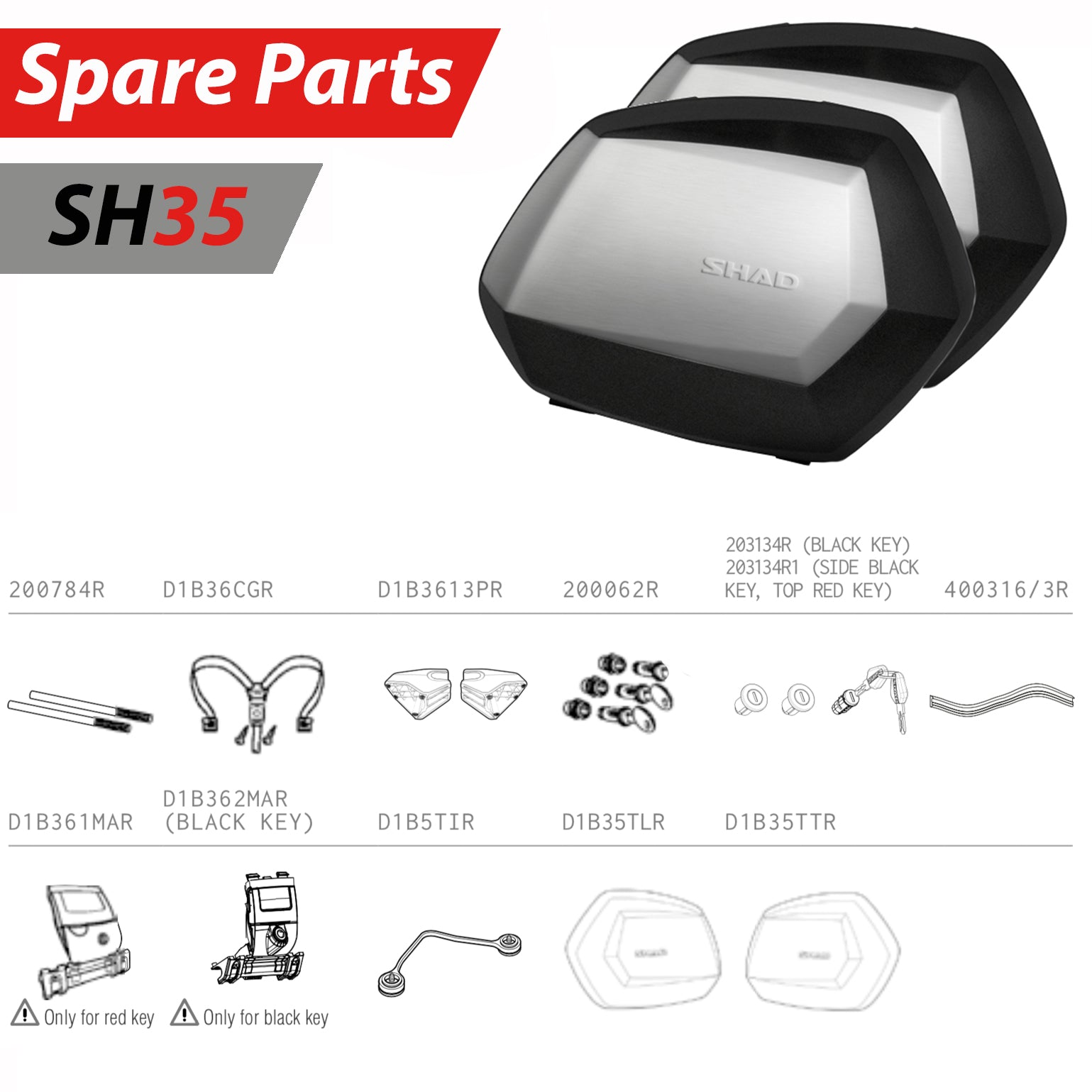 SHAD SH35 Pannier Spare Parts