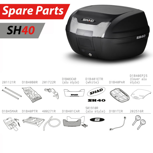 SHAD SH40 Top Box Spare Parts – Bike Luggage