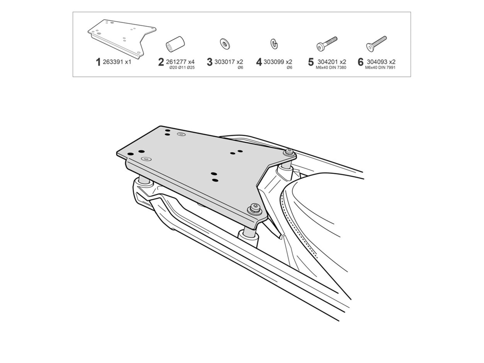BMW R1300 GS (23-25) SHAD Top Box Fitting Kit