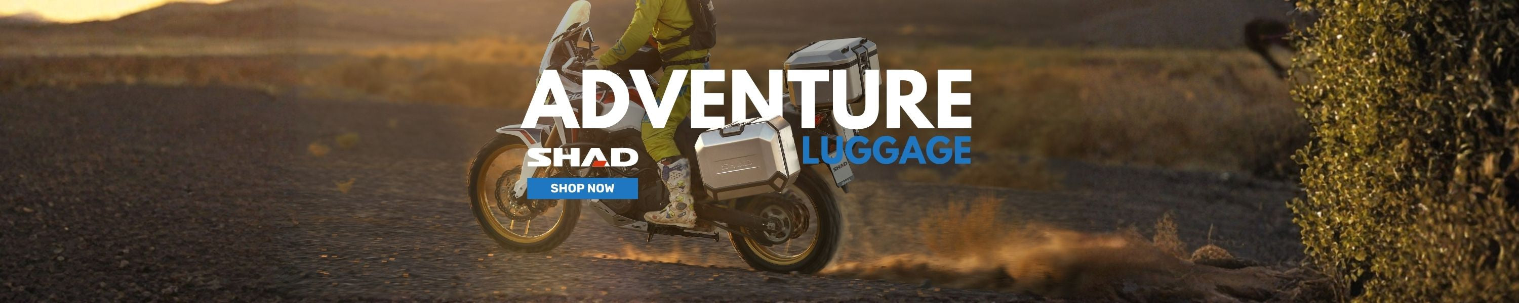 motorcycle adventure luggage SHAD buy now banner